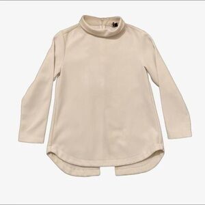 Topshop White Roll Neck Blouse with Split Back